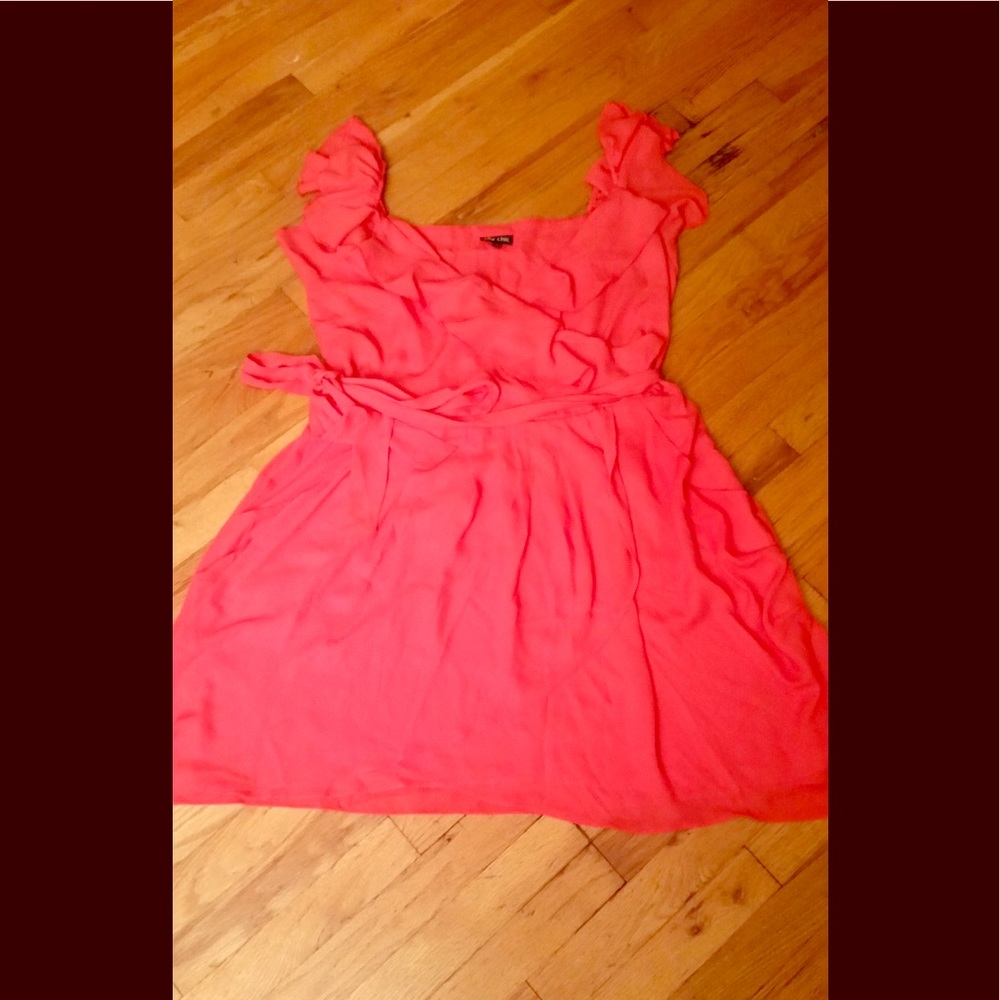 Very Classy Coral Dress with ruffle details